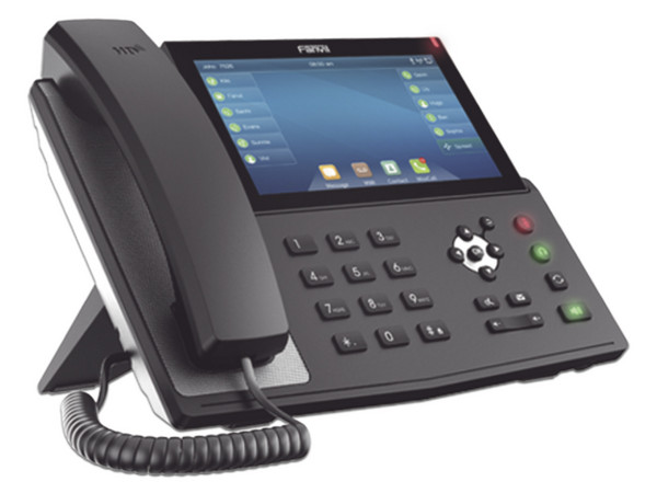 Teléfono IP Empresarial Fanvil X7-F para 20 lineas SIP, Pantalla táctil, Bluetooth, PoE, Hasta 127 Botones DSS, doble puerto Gigabit, Color Negro.