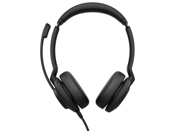 Audífonos alámbricos con diadema Jabra, diseñados para oficina y centro de llamadas, conexión USB tipo A, color negro.