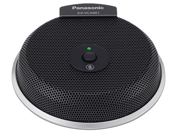 Micrófono Digital KX-VCA001NA Panasonic, para videoconferencia, incluye cable de 8.5m, compatible con VC1300/VC1600. Color Negro