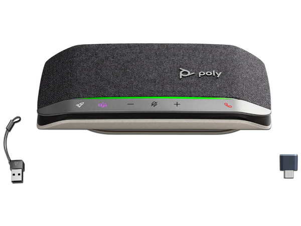 Altavoz Poly Sync 20+ para Videoconferencias, Optimizado para Microsoft Teams, USB Tipo C y Tipo A, Color Negro.