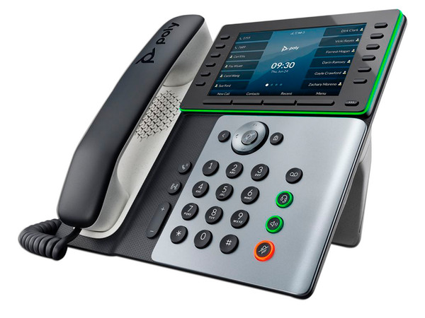 Teléfono IP Poly Edge E550, 12 teclas de línea, compatible con PoE.