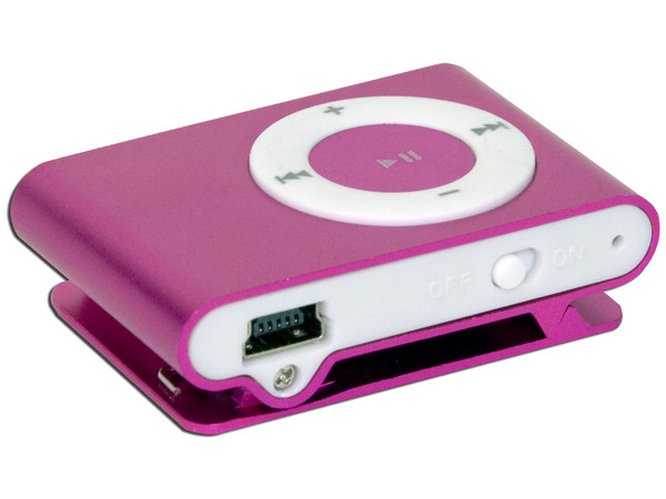 Reproductor de MP3 Arion tipo Clip de 1GB. Color Rosa
