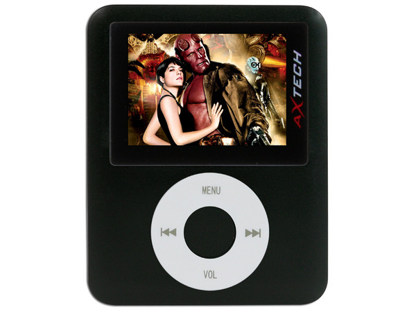 MP4 AXTECH Reproductor de MP3, Radio FM, Fotos, Videoclips y Grabador de Voz. 2GB, Color Negro
