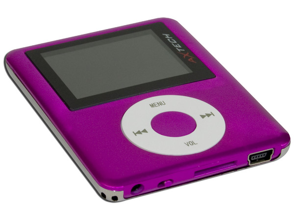 MP4 AXTECH Reproductor de MP3, Radio FM, Fotos, Videoclips y Grabador de Voz. 4GB, Color Rosa