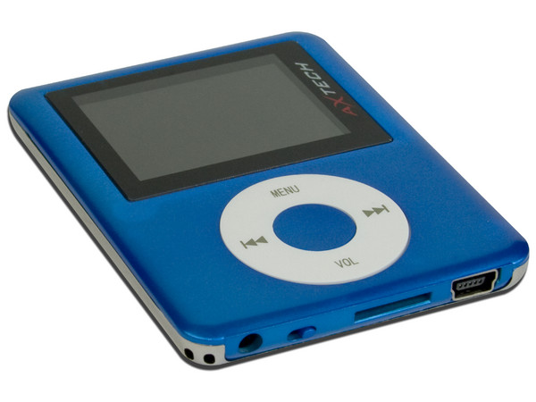 MP4 AXTECH Reproductor de MP3, Radio FM, Fotos, Videoclips y Grabador de Voz. 4GB, Color Azul
