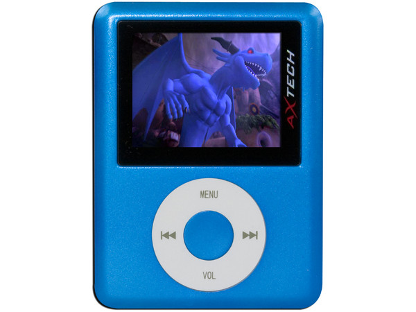 MP4 AXTECH Reproductor de MP3, Radio FM, Fotos, Videoclips y Grabador de Voz. 2GB, Color Azul