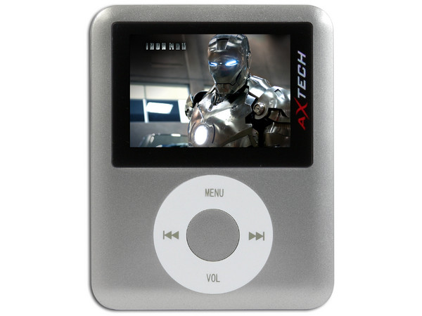 MP4 AXTECH Reproductor de MP3, Radio FM, Fotos, Videoclips y Grabador de Voz. 8GB, Color Plateado