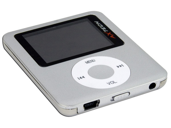 MP4 AXTECH Reproductor de MP3, Radio FM, Fotos, Videoclips y Grabador de Voz. 1GB, Color Plateado