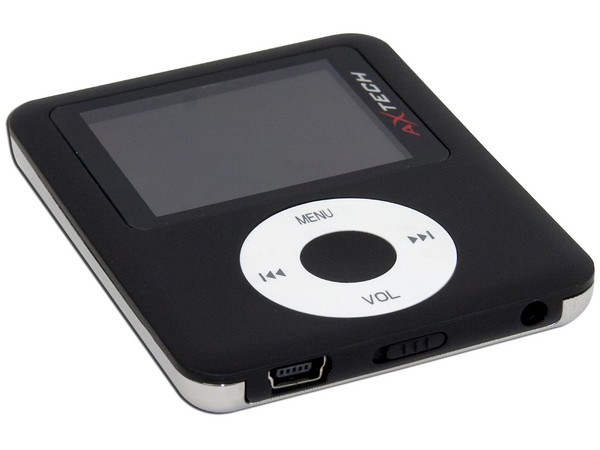 MP4 AXTECH Reproductor de MP3, Radio FM, Fotos, Videoclips y Grabador de Voz. 1GB, Color Negro