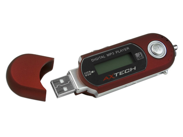 Reproductor de MP3 y Radio FM Axtech de 1GB, USB. Color Rojo