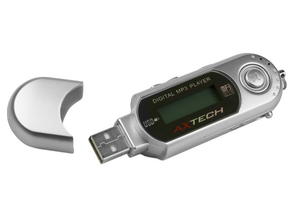Reproductor de MP3 y Radio FM Axtech de 1GB, USB. Color Plateado
