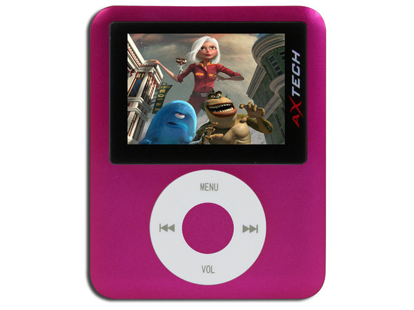 MP4 AXTECH Reproductor de MP3, Radio FM, Fotos, Videoclips y Grabador de Voz. 8GB, Color Rosa