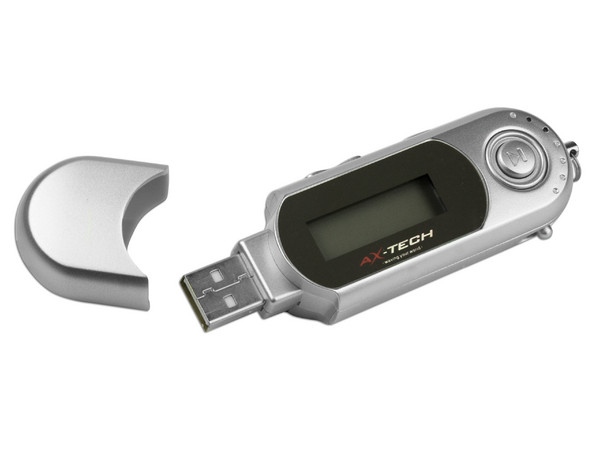 Reproductor de MP3 y Radio FM Axtech de 4GB, USB. Color Plateado