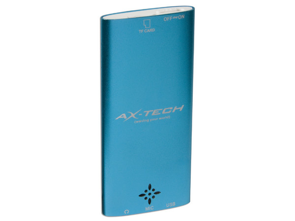 MP4 AXTECH Reproductor de MP3, Radio FM, Fotos, Videoclips y Grabador de Voz. 4GB, Color Azul