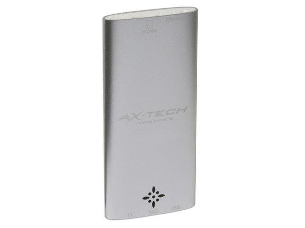 MP4 AXTECH Reproductor de MP3, Radio FM, Fotos, Videoclips y Grabador de Voz. 2GB, Color Plateado