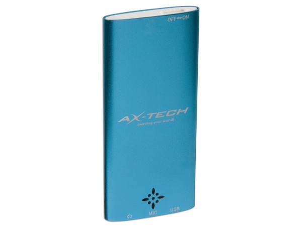 MP4 AXTECH Reproductor de MP3, Radio FM, Fotos, Videoclips y Grabador de Voz. 8GB, Color Azul