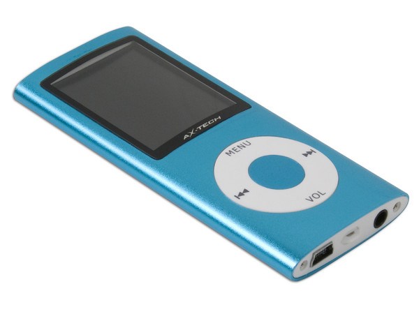 MP4 AXTECH Reproductor de MP3, Radio FM, Fotos, Videoclips y Grabador de Voz. 8GB, Color Azul