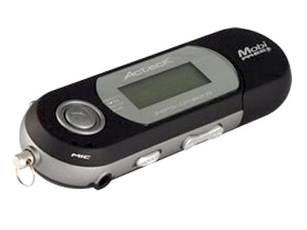 Llavero-Reproductor de MP3 Acteck AMP150N con 512MB, Interfase USB. Color Negro
