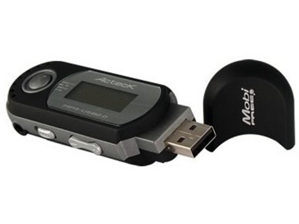 Llavero-Reproductor de MP3 Acteck AMP150N con 512MB, Interfase USB. Color Negro