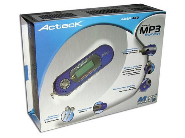 Reproductor de MP3 y Grabador de Voz Acteck con 1GB, Interfase USB. Color Azul