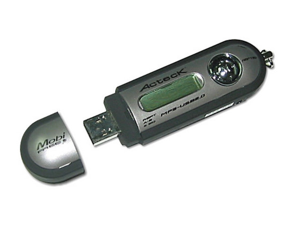 Llavero-Reproductor de MP3 Acteck AMP150 con 256MB, Interfase USB.
