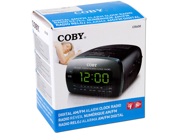 Radio Reloj Coby,  Alarma, AM/FM Digital 