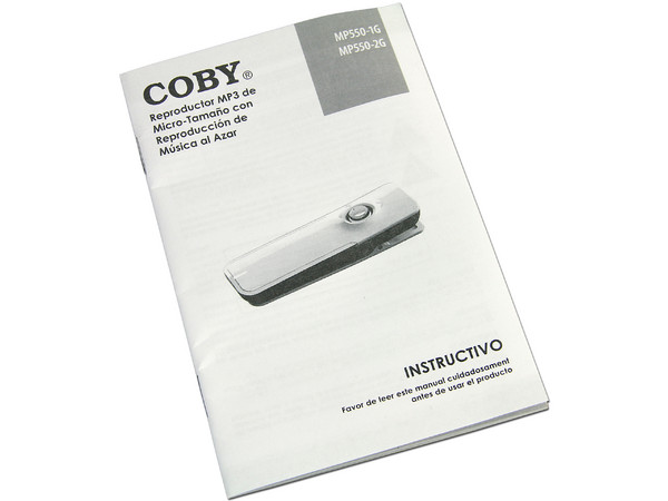 Reproductor MP3 Coby Clip de 2GB. Color Negro