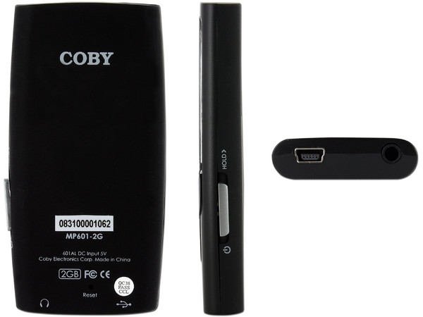 Reproductor Coby de Video, MP3 y Radio FM de 2GB. Color Negro