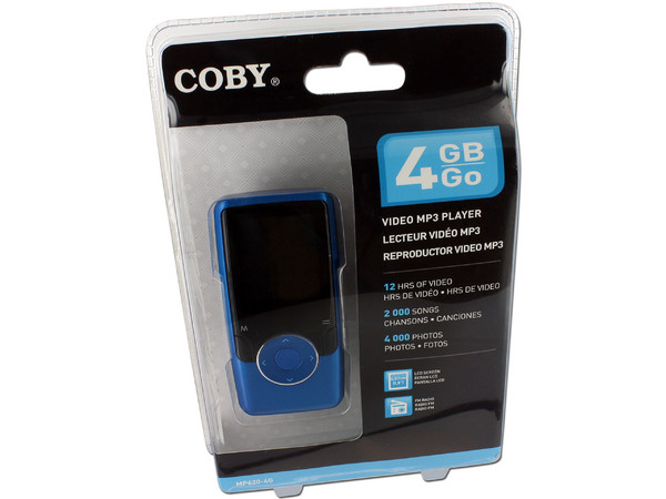Reproductor Coby de Video, MP3 y Radio FM de 4GB. Color Azul