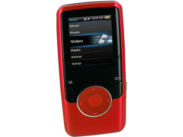 Reproductor Coby de Video, MP3 y Radio FM de 4GB. Color Rojo
