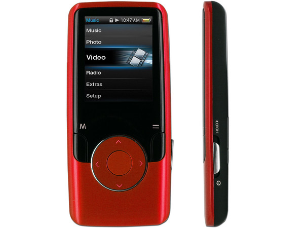 Reproductor Coby de Video, MP3 y Radio FM de 4GB. Color Rojo