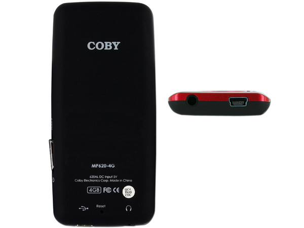 Reproductor Coby de Video, MP3 y Radio FM de 4GB. Color Rojo