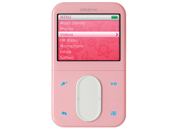 Reproductor de MP3, Radio FM, Video y Fotos Creative Zen Vision:M con 30GB, USB 2. Color Rosa