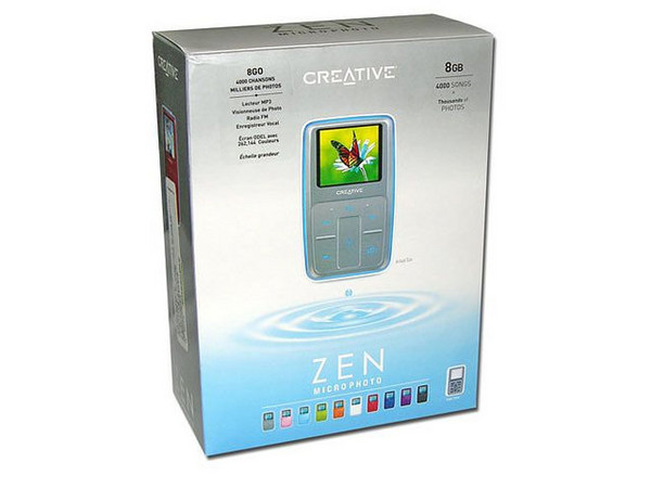 Reproductor de MP3, Radio FM y Fotos Zen Micro Photo Creative con 8GB, Interfase USB 2.0. Color Plateado