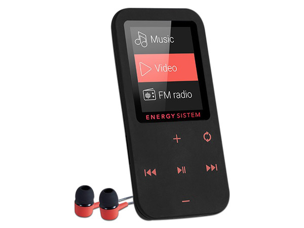 Reproductor de MP4 Energy Sistem Touch, Radio FM y Grabador de Voz. 8GB. Color Negro, Bluetoth
