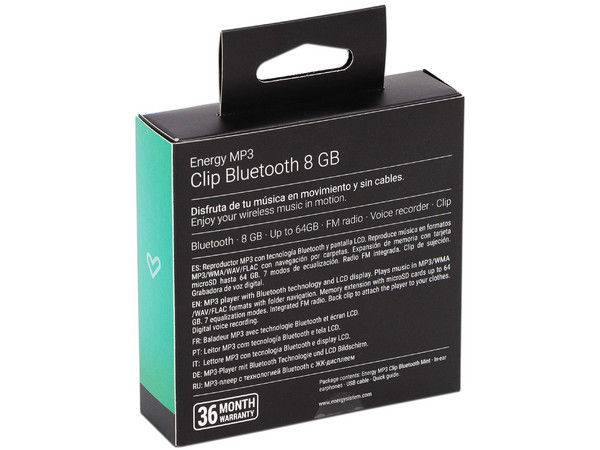 Reproductor MP3 Energy Sistem EY-426508 de 8GB con radio FM. Color Verde Menta.