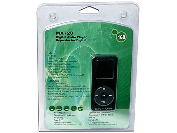 HEDY Reproductor de Video, MP3, Radio FM  y Fotos. 1GB, USB 2