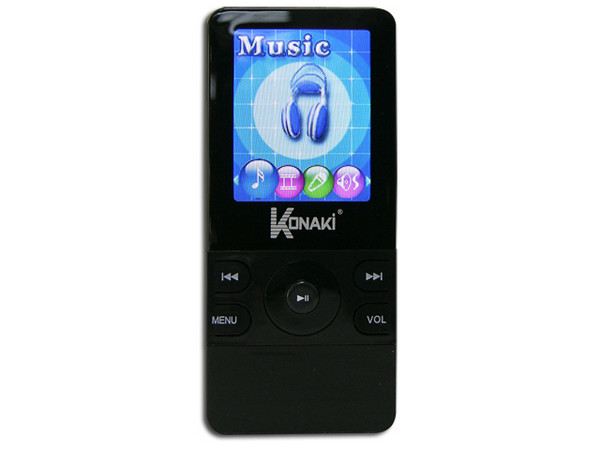 MP4 KONAKI Reproductor de MP3, Radio FM, Fotos, Videoclips y Grabador de Voz. 4GB, Color Negro.