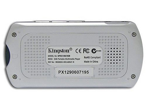 Reproductor de MP3/MP4 Kingston K-PEX100, Radio FM, Video y Fotos. 2GB, con ranura de expansión miniSD, USB 2.0