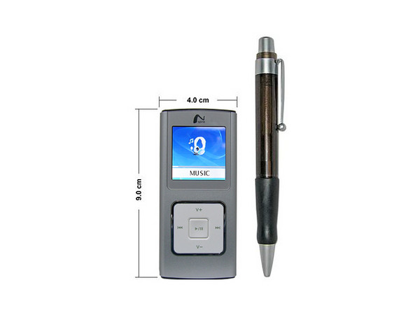 MP4 Nspire Reproductor de MP3, Radio FM, Fotos, Videoclips y Grabador de Voz. 1GB, Color Plateado.