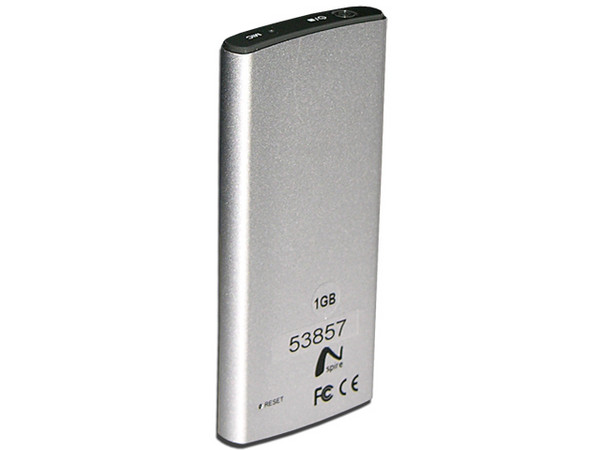 MP4 Nspire Reproductor de MP3, Radio FM, Fotos, Videoclips y Grabador de Voz. 1GB, Color Plateado.