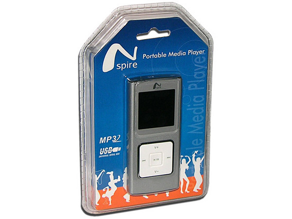 MP4 Nspire Reproductor de MP3, Radio FM, Fotos, Videoclips y Grabador de Voz. 1GB, Color Plateado.