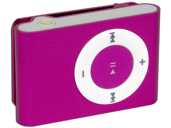 Reproductor de MP3 tipo Clip de 1GB. Color Rosa
