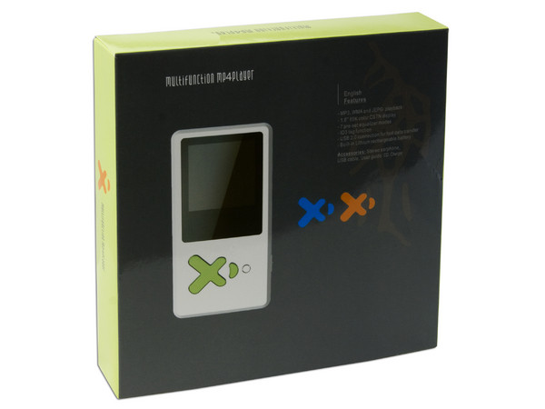 MP4Player Reproductor de MP3, Radio FM, Fotos, Videoclips y Grabador de Voz. 2GB. Color Blanco con Celeste