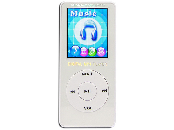 MP4 Digital Player White Reproductor de MP3, Radio FM, Fotos, Videoclips y Grabador de Voz. 2GB