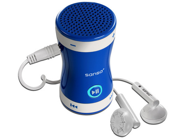 Sansa Shaker MP3, 512MB, Color Azul. Cambia de Canción y Activa Sonidos Divertidos con solo Agitar el reproductor MP3 Shaker