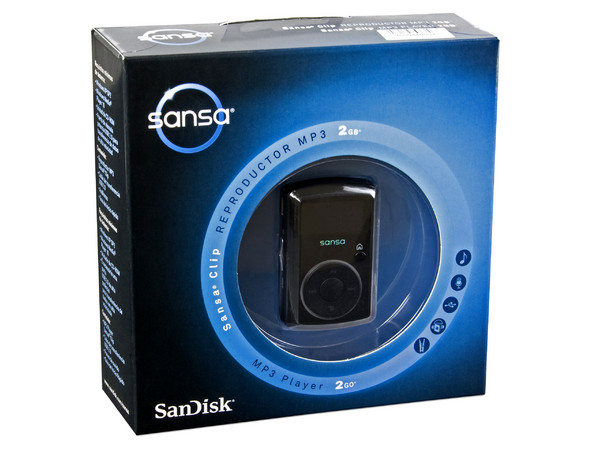 SanDisk Sansa Clip Reproductor de MP3 y Grabación de Voz, 2GB.