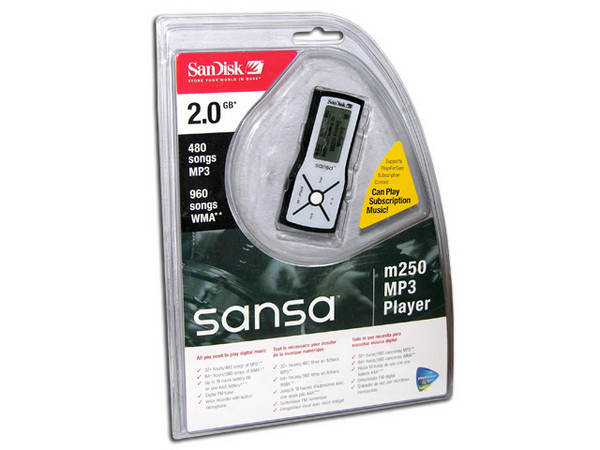 Sansa m250 Reproductor de MP3, WMA, Radio FM y Grabador de Voz. 2GB, USB