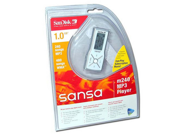 Sansa m240 Reproductor de MP3, WMA, Radio FM y Grabador de Voz. 1GB, USB