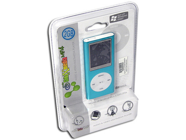 MP4 ShikaXmedia Reproductor de MP3, Radio FM, Fotos, Videoclips y Grabador de Voz. 2GB, Color Azul.